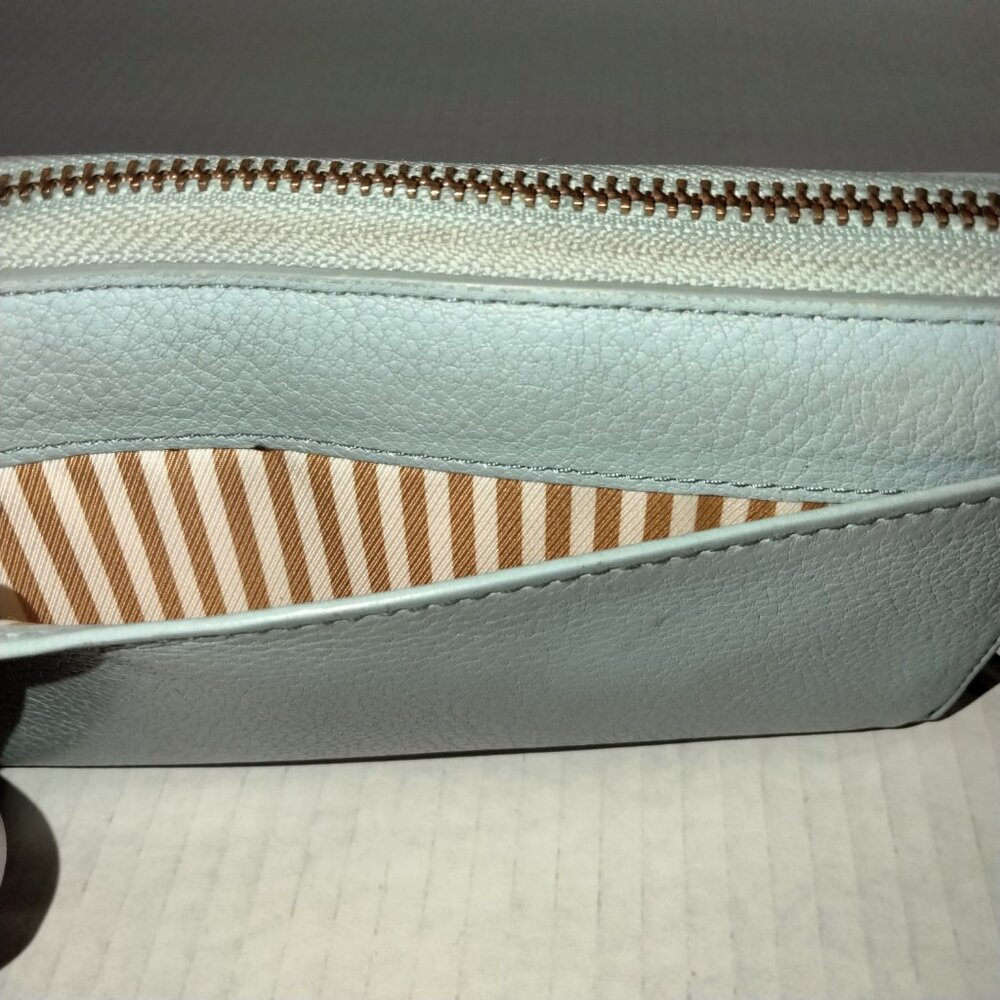 Kate Spade New York Zip Around Wallet, Travel Organizer, Pebbled Blue Leather - Picture 9 of 9
